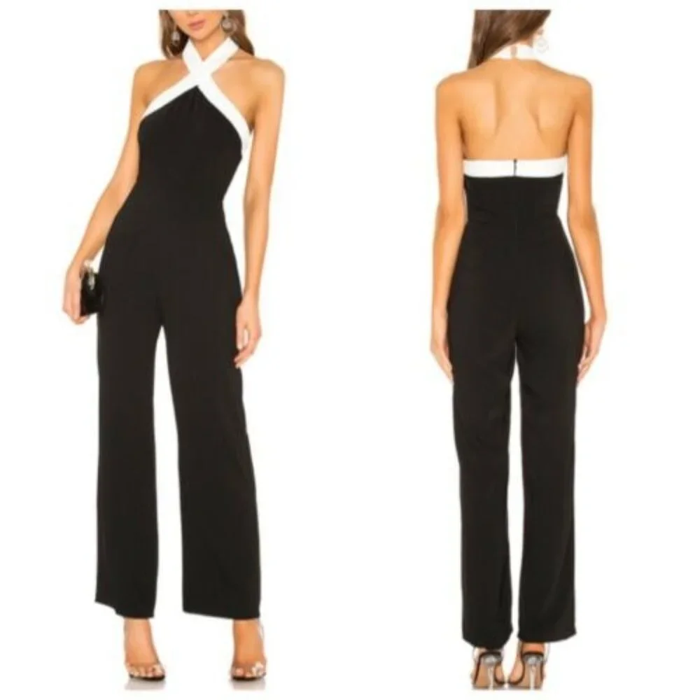 superdown Laurien Cross Front Jumpsuit in Black New Nwt Women's - Picture 9 of 9